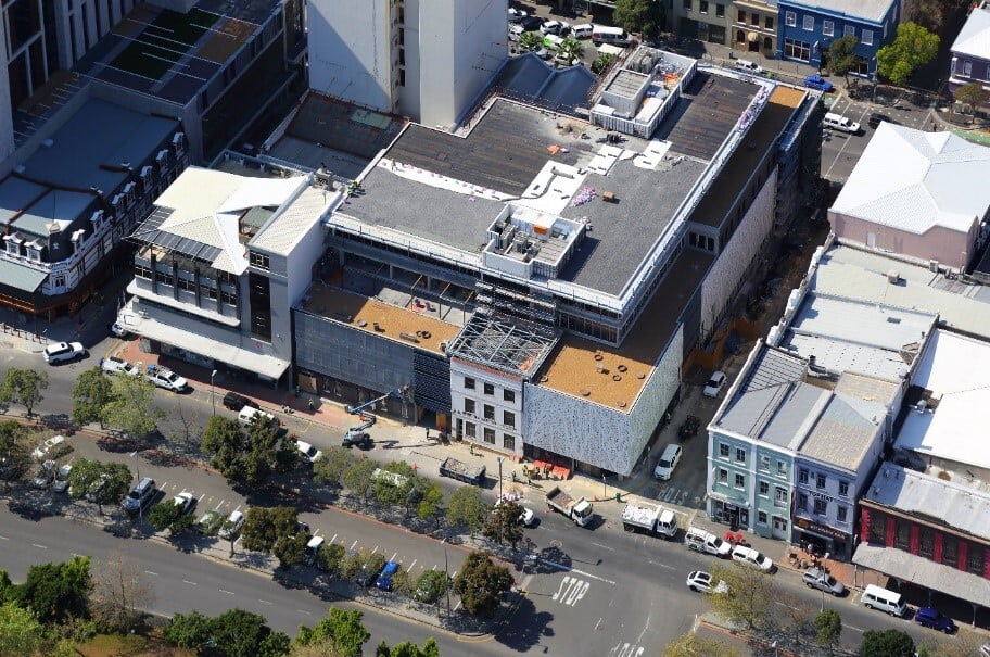 Construction nearly finished around the Jazz Workshop Building