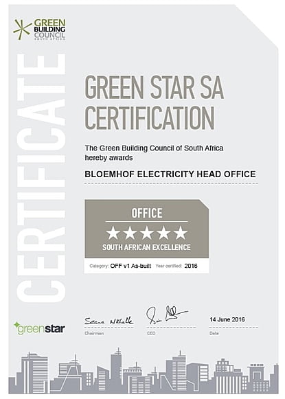 Green Star SA certificate